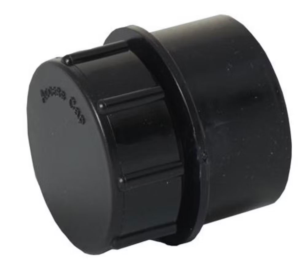 WASTE SOLVENT WELD 40mm ACCESS PLUG BLACK