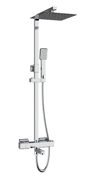 Showering Pure Option 7 Thermostatic Shower With Overhead Drencher, Sliding Handset And Bath Filler Spout