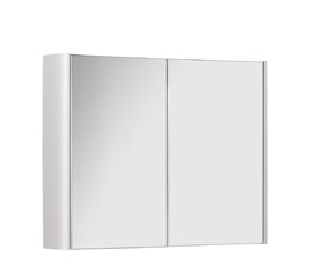 Furniture & Mirrors Arc 800mm Mirror Cabinet - White Gloss H 600 X W 800 X D 160