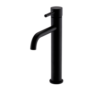 Brassware Nero Round Hi-Rise Mono Basin Mixer